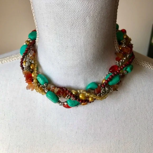 Boston Proper 7 Strand Twisted Necklace - Picture 1 of 9